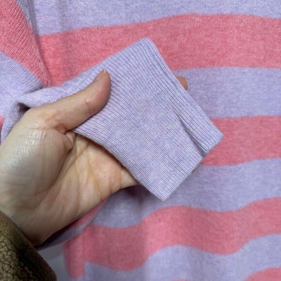 Cat's Tsumori Chisato Striped Cashmere and Angora Blend Long Sleeve Sweater Dres - Picture 8 of 12